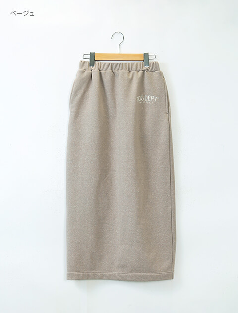 ラメ裏毛ナロースカート ブランドのドッグデプト/DOG DEPT