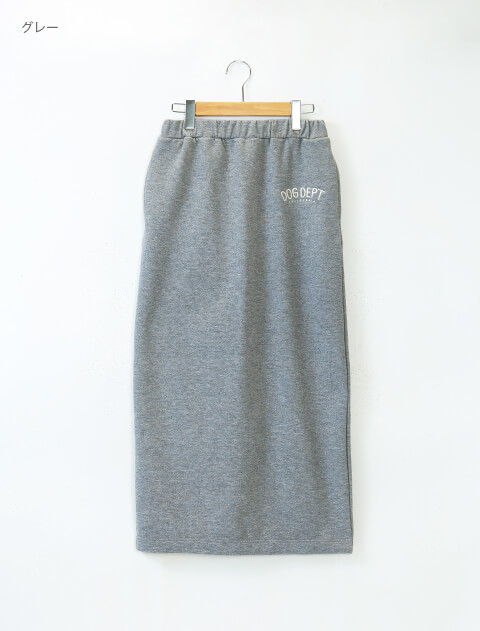ラメ裏毛ナロースカート ブランドのドッグデプト/DOG DEPT