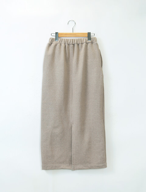 ラメ裏毛ナロースカート ブランドのドッグデプト/DOG DEPT