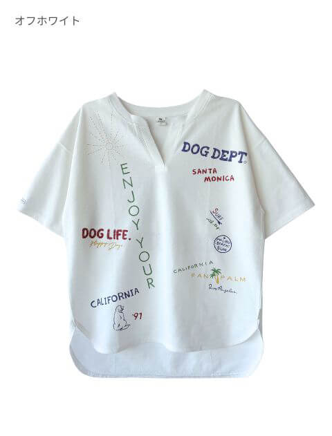 グラフィティ梨地キーネック   ブランドのドッグデプト/DOG DEPT