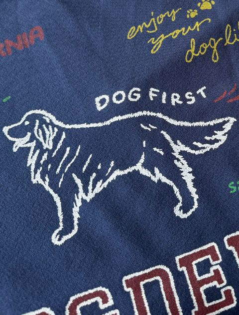 グラフィティ梨地キーネック   ブランドのドッグデプト/DOG DEPT