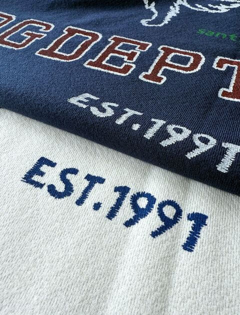 グラフィティ梨地キーネック   ブランドのドッグデプト/DOG DEPT