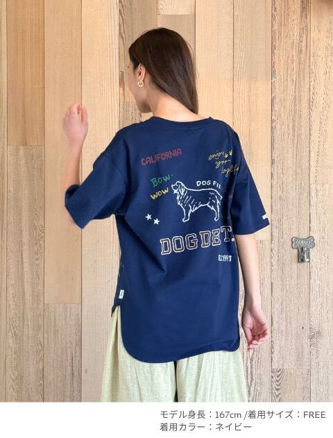 グラフィティ梨地キーネック   ブランドのドッグデプト/DOG DEPT