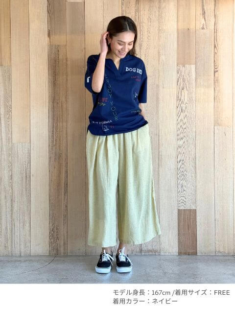 グラフィティ梨地キーネック   ブランドのドッグデプト/DOG DEPT