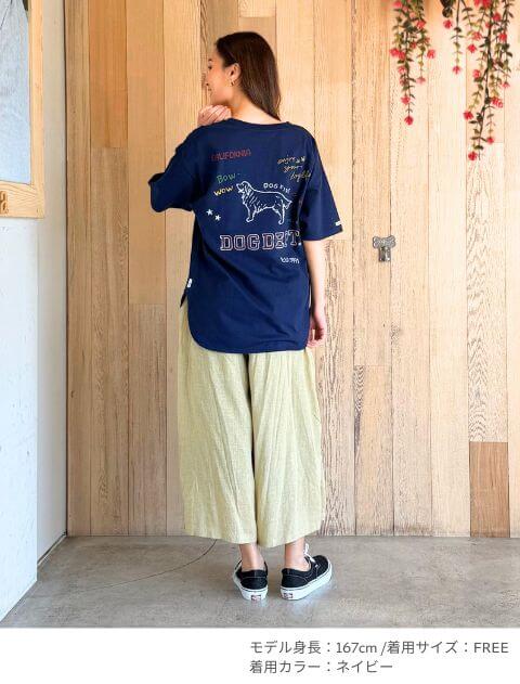 グラフィティ梨地キーネック   ブランドのドッグデプト/DOG DEPT