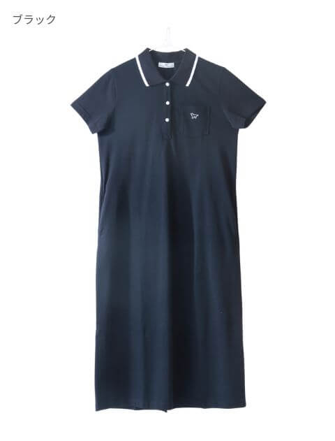 襟ラインポロシャツワンピース   ブランドのドッグデプト/DOG DEPT