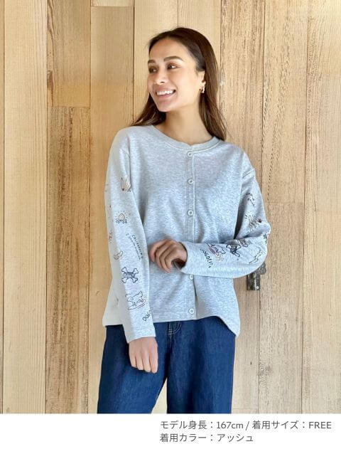 ボタンスウェットカーデ   ブランドのドッグデプト/DOG DEPT