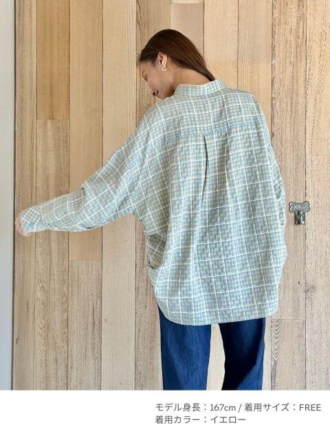 ギンガムサークルシャツ    ブランドのドッグデプト/DOG DEPT