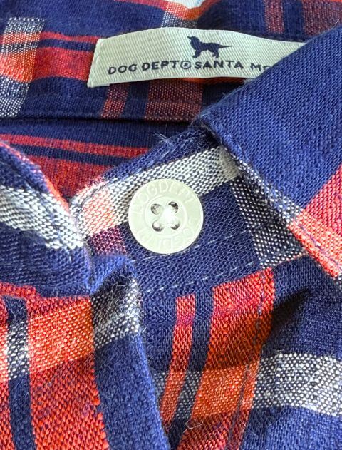 綿麻チェック５部袖シャツ    ブランドのドッグデプト/DOG DEPT