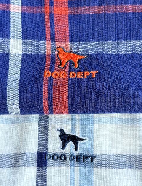 綿麻チェック５部袖シャツ    ブランドのドッグデプト/DOG DEPT