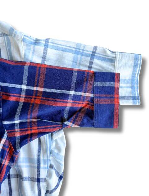 綿麻チェック５部袖シャツ    ブランドのドッグデプト/DOG DEPT