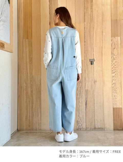 タグ付き　ドッグデプト　サロペット　パンツ　オールインワン　ウエスト／胸元ゴムＦ WOMEN】アシメサロペットパンツ