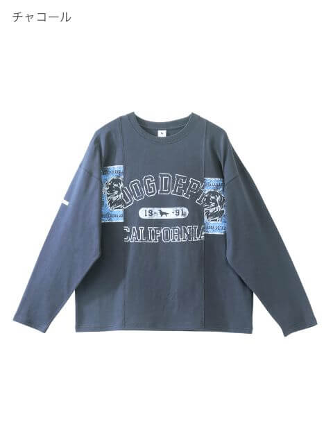 ロゴプリントリメイクロンT   ブランドのドッグデプト/DOG DEPT