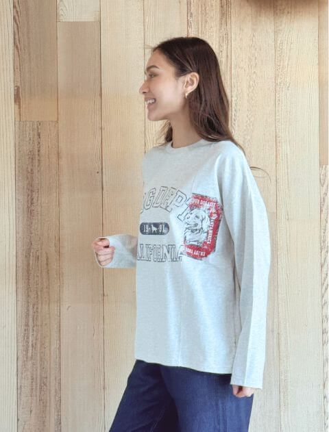 ロゴプリントリメイクロンT   ブランドのドッグデプト/DOG DEPT