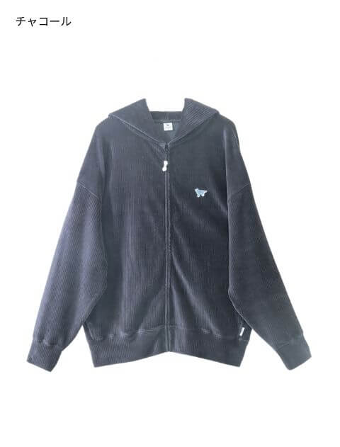 カットコーデュロイフルジップパーカー    ブランドのドッグデプト/DOG DEPT