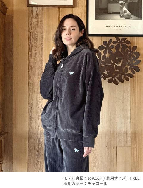 カットコーデュロイフルジップパーカー    ブランドのドッグデプト/DOG DEPT