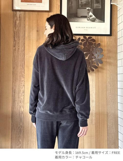 カットコーデュロイフルジップパーカー    ブランドのドッグデプト/DOG DEPT