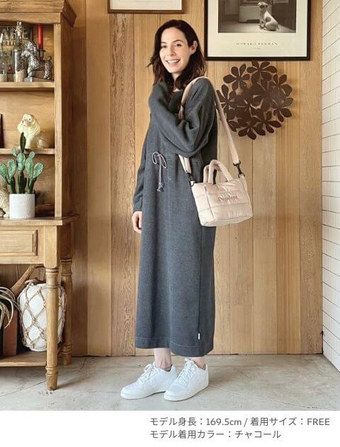 WOMEN】コンフォートソフトタッチフリースワンピース