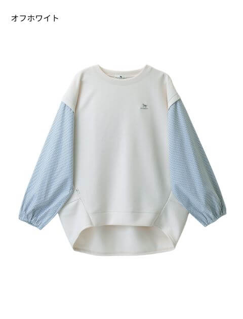 ストライプ切り替えバルーンクルー   ブランドのドッグデプト/DOG DEPT