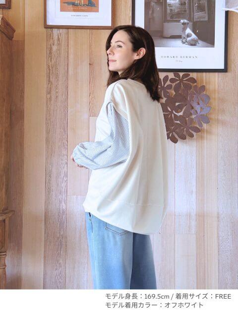 ストライプ切り替えバルーンクルー   ブランドのドッグデプト/DOG DEPT