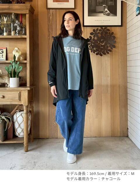 Teflon fabric レディースストレッチジップパーカー   ブランドのドッグデプト/DOG DEPT