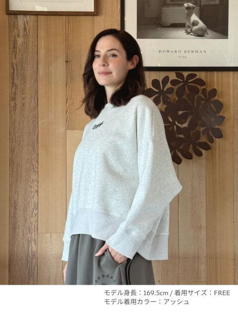 スポーツロゴ刺繍ショートスウェット   ブランドのドッグデプト/DOG DEPT