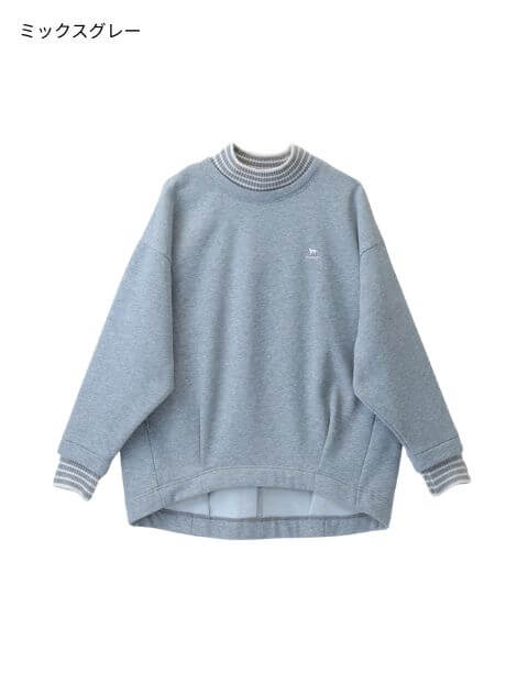 ニット重ね着風クルースウェット   ブランドのドッグデプト/DOG DEPT