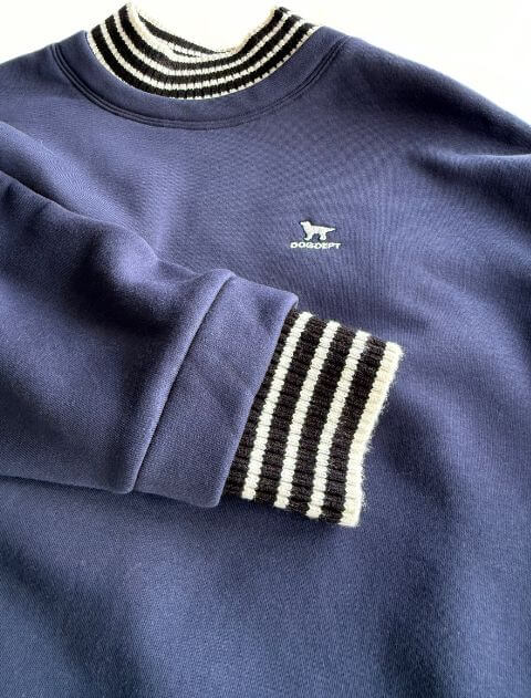 ニット重ね着風クルースウェット   ブランドのドッグデプト/DOG DEPT