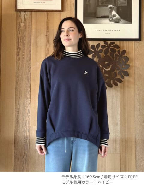 ニット重ね着風クルースウェット   ブランドのドッグデプト/DOG DEPT