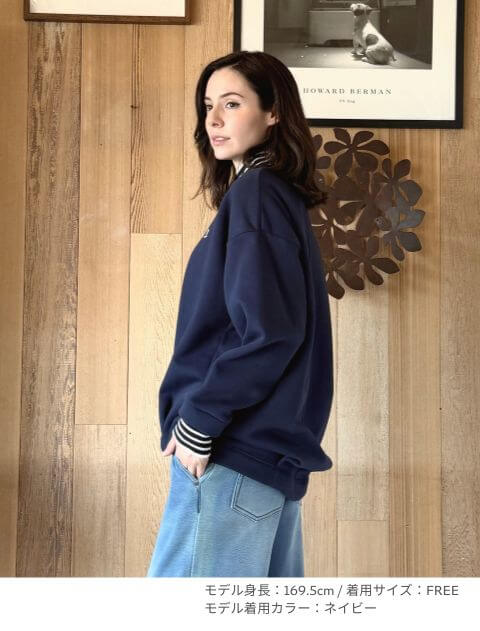 ニット重ね着風クルースウェット   ブランドのドッグデプト/DOG DEPT