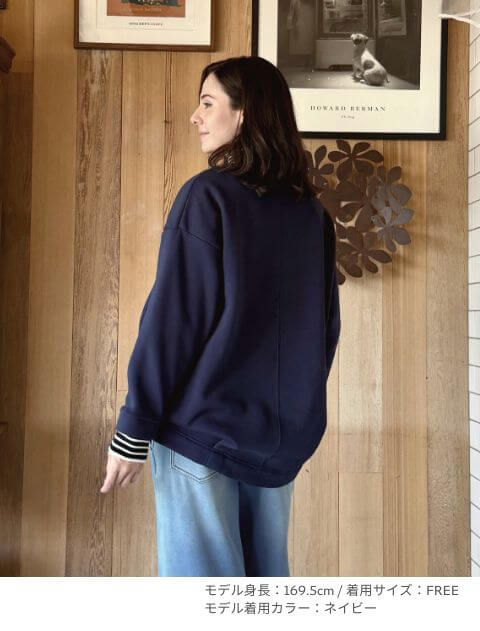 ニット重ね着風クルースウェット   ブランドのドッグデプト/DOG DEPT