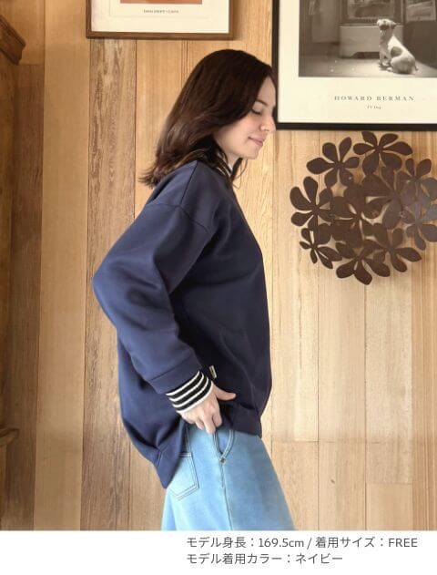 ニット重ね着風クルースウェット   ブランドのドッグデプト/DOG DEPT