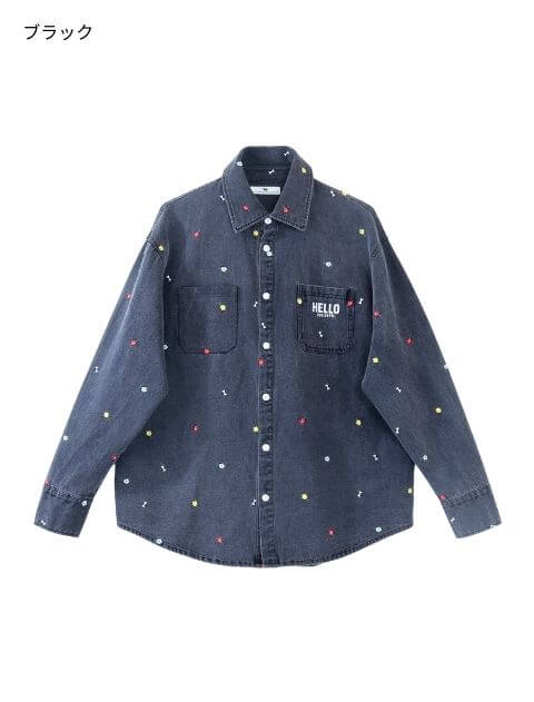  OHANA刺繍デニムシャツ   ブランドのドッグデプト/DOG DEPT