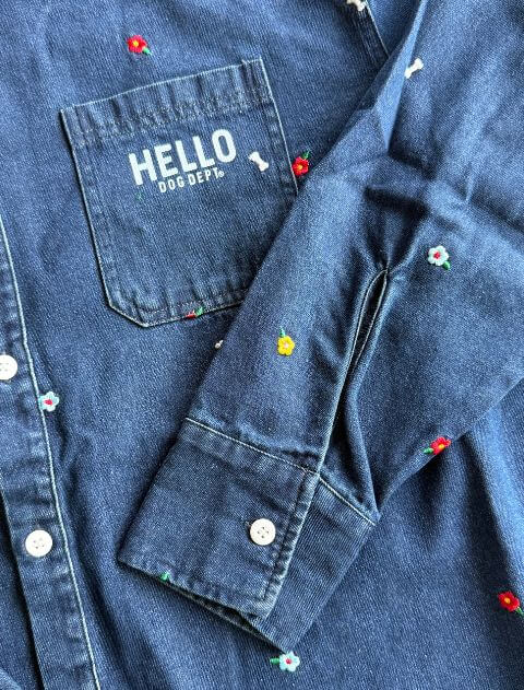 WOMEN】 OHANA刺繍デニムシャツ