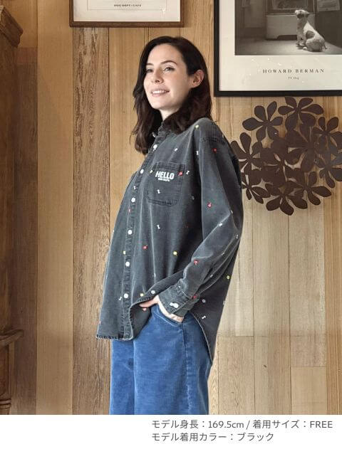 WOMEN】 OHANA刺繍デニムシャツ