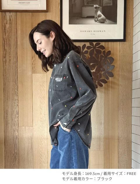  OHANA刺繍デニムシャツ   ブランドのドッグデプト/DOG DEPT