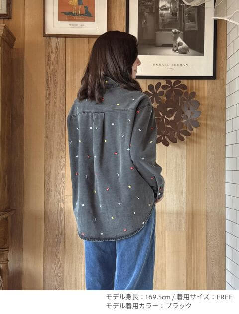  OHANA刺繍デニムシャツ   ブランドのドッグデプト/DOG DEPT