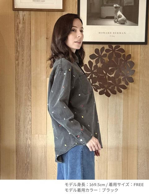  OHANA刺繍デニムシャツ   ブランドのドッグデプト/DOG DEPT