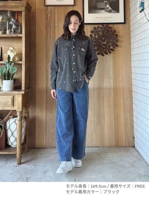 WOMEN】 OHANA刺繍デニムシャツ