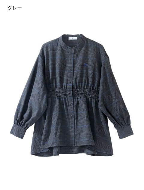 起毛チェックウエストギャザーシャツ ブランドのドッグデプト/DOG DEPT