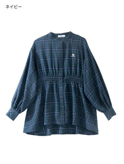 起毛チェックウエストギャザーシャツ ブランドのドッグデプト/DOG DEPT