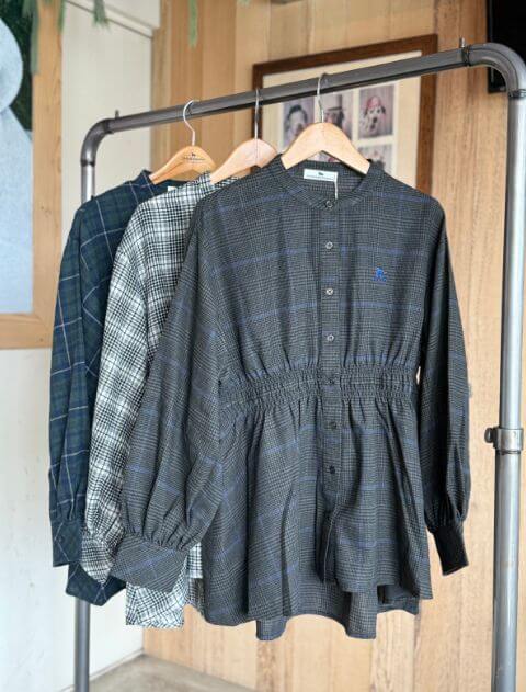 起毛チェックウエストギャザーシャツ ブランドのドッグデプト/DOG DEPT