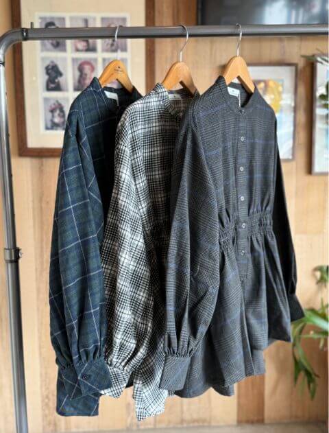 起毛チェックウエストギャザーシャツ ブランドのドッグデプト/DOG DEPT
