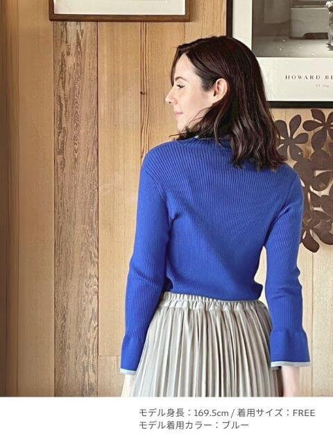 袖フレアリブニット   ブランドのドッグデプト/DOG DEPT