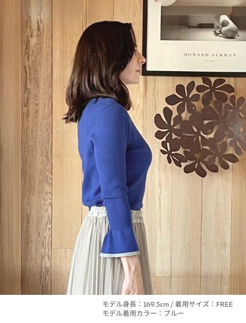 袖フレアリブニット   ブランドのドッグデプト/DOG DEPT