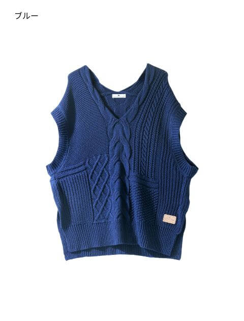 ケーブル編みベスト   ブランドのドッグデプト/DOG DEPT