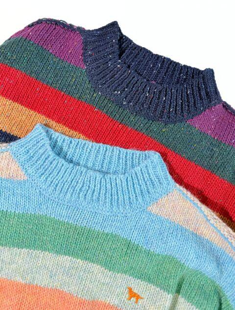 カラフルボーダークルーニット   ブランドのドッグデプト/DOG DEPT