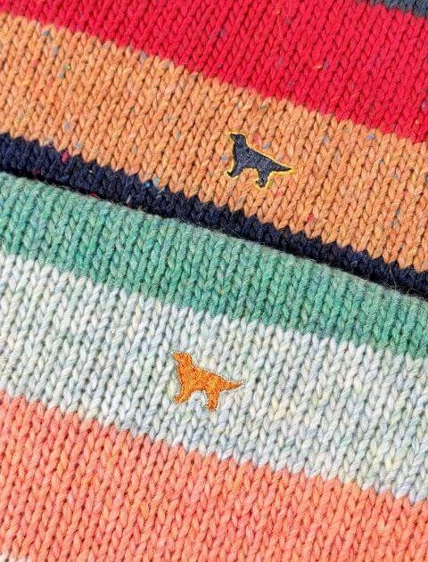 カラフルボーダークルーニット   ブランドのドッグデプト/DOG DEPT