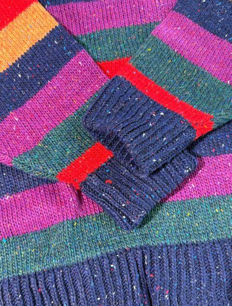 カラフルボーダークルーニット   ブランドのドッグデプト/DOG DEPT