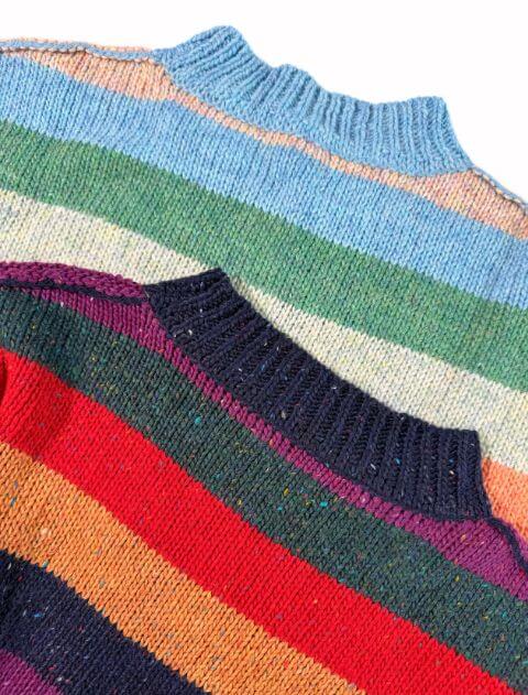 カラフルボーダークルーニット   ブランドのドッグデプト/DOG DEPT